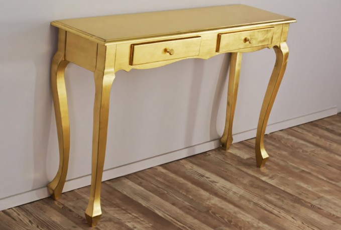 ALINO - 120CM SMINKBORD I GULD