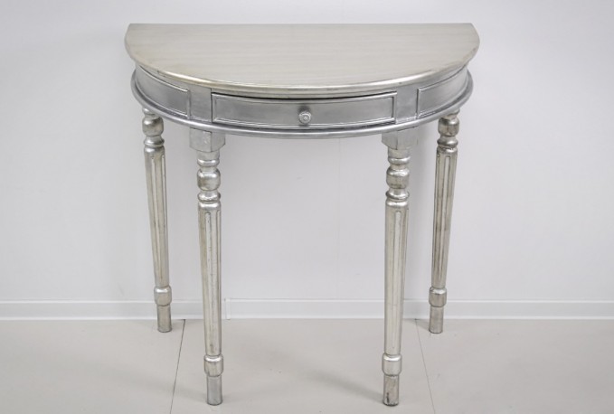 IMONI - 80CM HALVRUNT BORD I SILVER