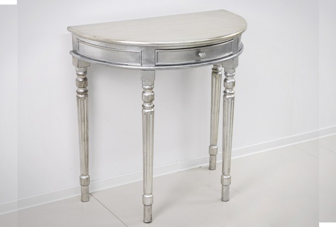 IMONI - 80CM HALVRUNT BORD I SILVER