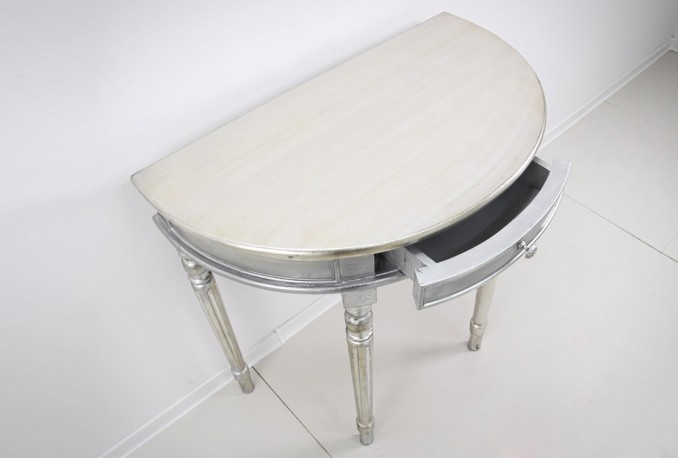 IMONI - 80CM HALVRUNT BORD I SILVER