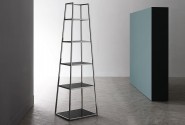 ALAWI - 60X200CM HYLLA I ROSTFRITT STÅL/GRÅTT GLAS