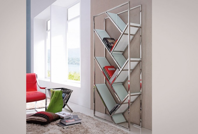 ALAWI - 90X180CM HYLLA I ROSTFRITT STÅL/TEMPERERAT GLAS