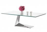 ARIELA - 130CM SOFFBORD I ROSTFRITT STÅL/GLASSKIVA