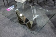 AMAYA - 130CM SOFFBORD I ROSTFRITT STÅL/GLASSKIVA