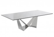 AMAYA - 130CM SOFFBORD I ROSTFRITT STÅL/GLASSKIVA