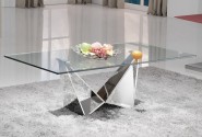 AMAYA - 130CM SOFFBORD I ROSTFRITT STÅL/GLASSKIVA