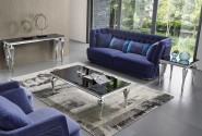 IOLA - 130X70CM SOFFBORD I SILVER/SVART GLAS