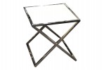 TABO - 50X50CM SOFF/SIDOBORD I SILVER/TRANSPARENT