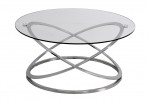 EAKPA - Ø100CM SOFFBORD I ROSTFRITT STÅL/GLAS