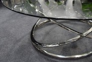 EAKPA - Ø100CM SOFFBORD I ROSTFRITT STÅL/GLAS