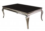 LUIS - 130CM SOFFBORD I SILVER/SVART GLAS