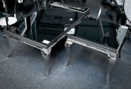 LUIS - 60X50CM SOFFBORD I SILVER/SVART GLAS