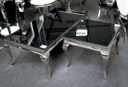 LUIS - 60X50CM SOFFBORD I SILVER/SVART GLAS