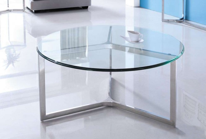 TYRGIL - Ø85CM SILVER SOFFBORD I GLAS 2