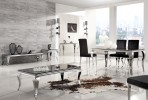 LUIS - 60X60CM SOFFBORD I SILVER/SVART GLAS