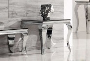 LUIS - 60X60CM SOFFBORD I SILVER/SVART GLAS