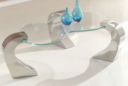 TORA - 130CM SOFFBORD ROSTFRITT SILVER/GLAS