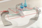 TORA - 130CM SOFFBORD ROSTFRITT SILVER/GLAS