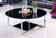 MILOU - Ø110CM SOFFBORD I SVART GLAS