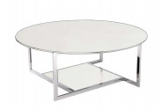 MILOU - Ø110CM SOFFBORD I VITT GLAS
