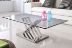 ELLIDA - 130CM SOFFBORD ROSTFRITT STÅL/TEMPERERAT GLAS