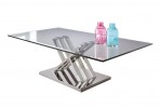 ELLIDA - 130CM SOFFBORD ROSTFRITT STÅL/TEMPERERAT GLAS