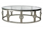 GUDVE - 130CM SOFFBORD I GLAS/ROSTFRITT SILVER STÅL