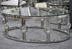 GUDVE - 130CM SOFFBORD I GLAS/ROSTFRITT SILVER STÅL