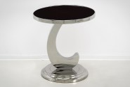 TOSTE - Ø50CM SIDOBORD I SVART TEMPERERAT GLAS