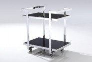TOLIR - SILVER/SVART SIDOBORD M. HJUL