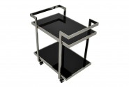 TOLIR - SILVER/SVART SIDOBORD M. HJUL