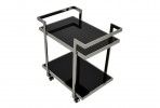 TOLIR - SILVER/SVART SIDOBORD M. HJUL