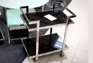 TOLIR - SILVER/SVART SIDOBORD M. HJUL