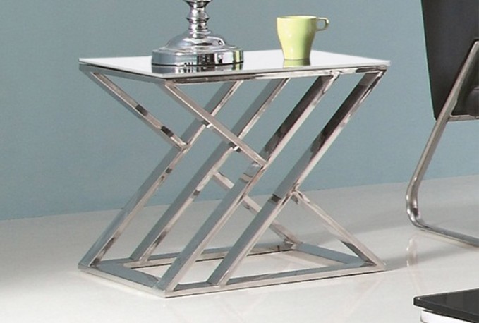 NOUN - 50X50CM SILVER/VIT SIDOBORD