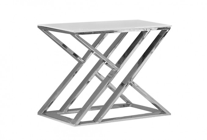 NOUN - 50X50CM SILVER/VIT SIDOBORD