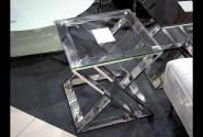NOUN - 50X50CM SILVER/TRANSPARENT SIDOBORD