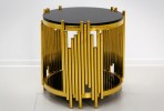 MYRA - 60CM GULD/SVART SIDOBORD I HÄRDAT GLAS