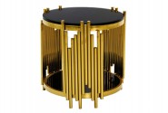 MYRA - 60CM GULD/SVART SIDOBORD I HÄRDAT GLAS