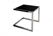 NOELLE - 45X45CM SOFF/SIDOBORD I SVART TEMPERERAT GLAS