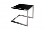 NOELLE - 45X45CM SOFF/SIDOBORD I SVART TEMPERERAT GLAS