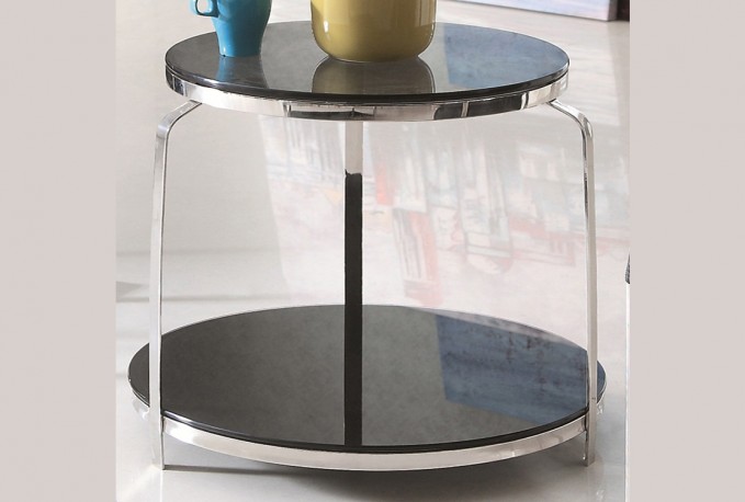 NOELIA - SIDOBORD I SVART TEMPERERAT GLAS