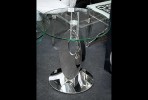 NAYA - Ø 55CM SIDOBORD I ROSTFRITT STÅL/TEMPERERAT GLAS