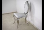 LOU - SILVER/SILVER MATSTOL I POLERAT STÅL/VELOUR	