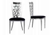 LIVELY - SILVER/SVART MATSTOL I POLERAT STÅL/VELOUR