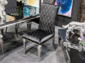 INGOLA - SILVER/SVART MATSTOL I VELOUR