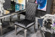 INGOLA - SILVER/SVART MATSTOL I VELOUR