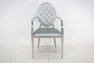 NEMY - SILVER/GRÅ MATSTOL M. ARMSTÖD I VELOUR