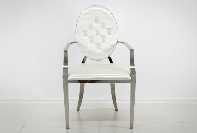 NEMY - SILVER/VIT MATSTOL M. ARMSTÖD I VELOUR