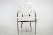 NEMY - SILVER/VIT MATSTOL M. ARMSTÖD I VELOUR