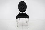 NEMY - SILVER/SVART MATSTOL I VELOUR